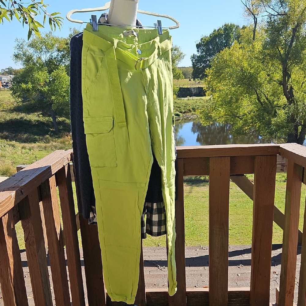American Bazi Neon Green Cargo Pants